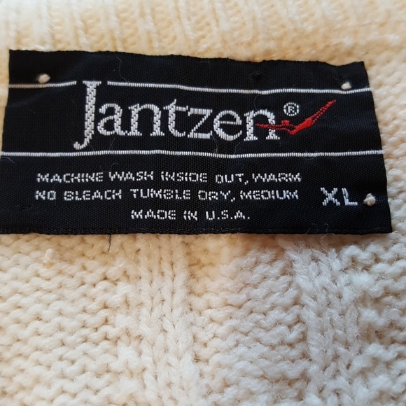 Men's Off White Jantzen V-Neck Sweater. Sz XL. - Picture 3 of 7